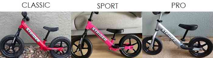 Difference between Strider 12 Classic, Sport, and Pro